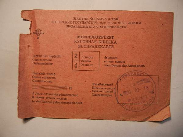 Ticket for the Trans-Siberian Railway